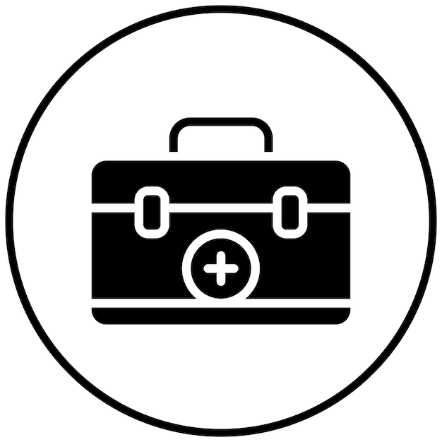 Ilustración del icono vectorial del kit de primeros auxilios del conjunto de iconos militares