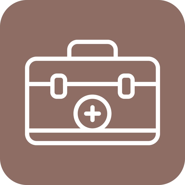 Ilustración del icono vectorial del kit de primeros auxilios del conjunto de iconos militares