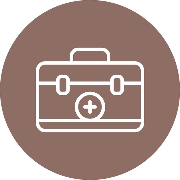 Ilustración del icono vectorial del kit de primeros auxilios del conjunto de iconos militares