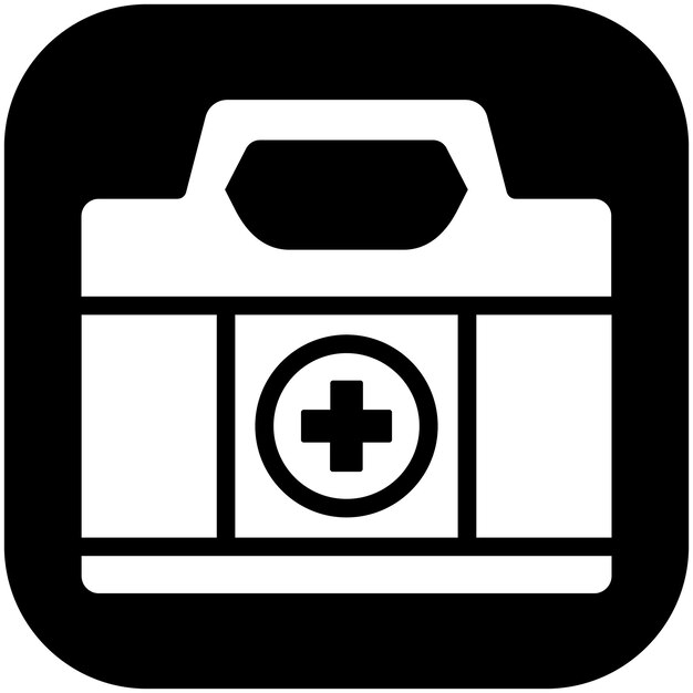 Ilustración del icono vectorial del kit de primeros auxilios del conjunto de iconos de pesca
