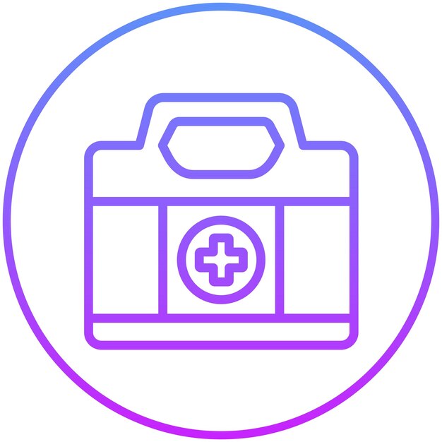 Ilustración del icono vectorial del kit de primeros auxilios del conjunto de iconos de pesca