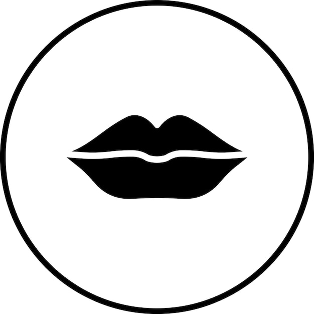 Ilustración del icono vectorial de los labios del conjunto de iconos de bodas