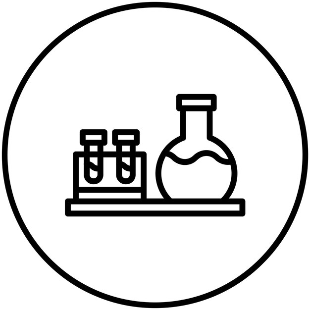 Ilustración del icono vectorial del laboratorio del conjunto de iconos de control de salud
