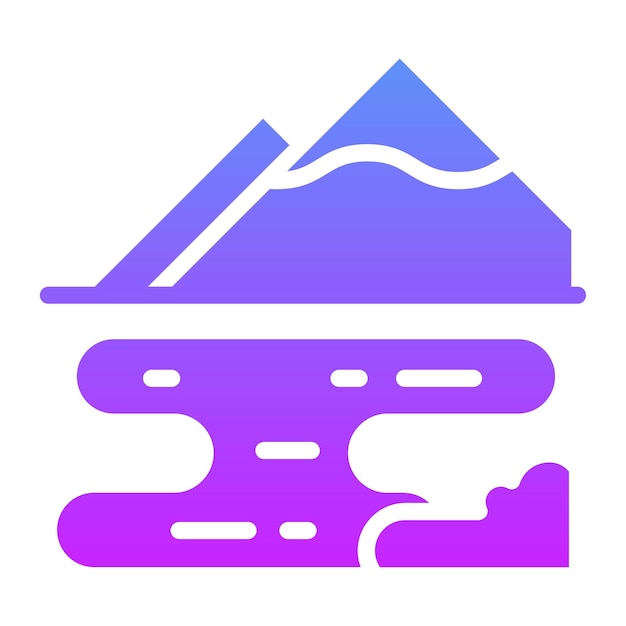 Ilustración del icono vectorial del lago del conjunto de iconos de Dubai