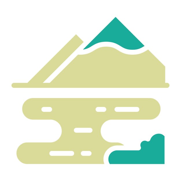 Ilustración del icono vectorial del lago del conjunto de iconos de Dubai