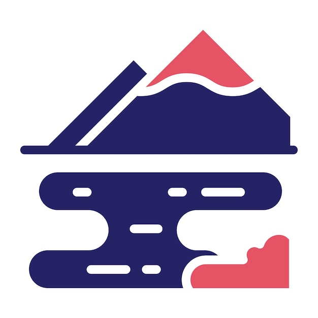 Ilustración del icono vectorial del lago del conjunto de iconos de Dubai