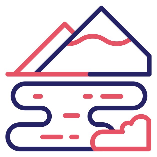 Ilustración del icono vectorial del lago del conjunto de iconos de Dubai