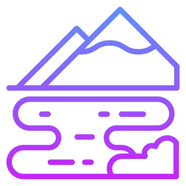 Ilustración del icono vectorial del lago del conjunto de iconos de Dubai