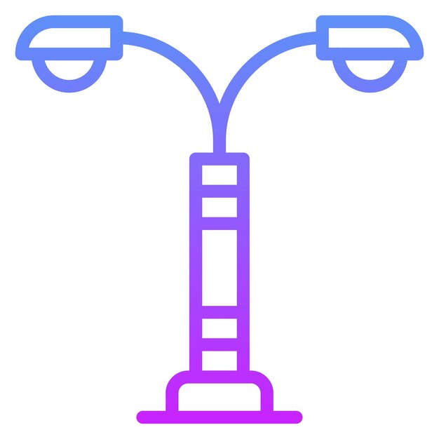 Ilustración del icono vectorial de la lámpara de la calle del iconset de la ciudad inteligente