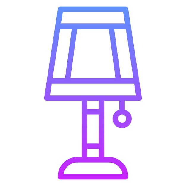 Ilustración del icono vectorial de la lámpara de mesa del conjunto de iconos de artículos para el hogar