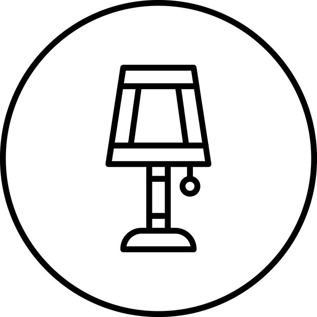 Ilustración del icono vectorial de la lámpara de mesa del conjunto de iconos de artículos para el hogar