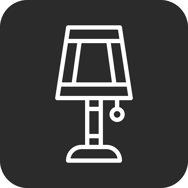 Ilustración del icono vectorial de la lámpara de mesa del conjunto de iconos de artículos para el hogar