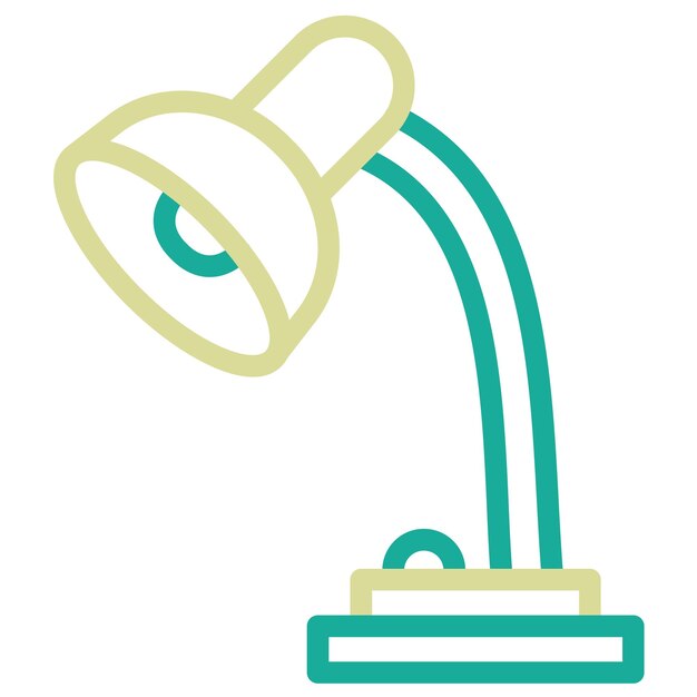 Ilustración del icono vectorial de la lámpara de mesa del conjunto de iconos de dispositivos electrónicos