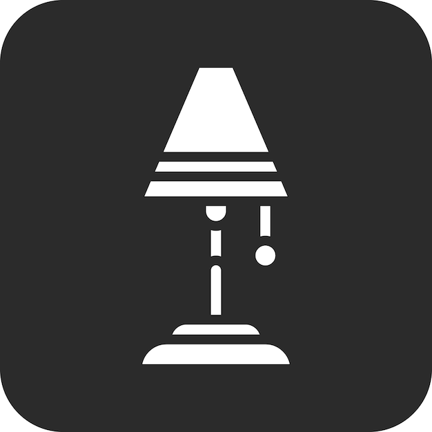 Ilustración del icono vectorial de la lámpara de piso del conjunto de iconos interiores