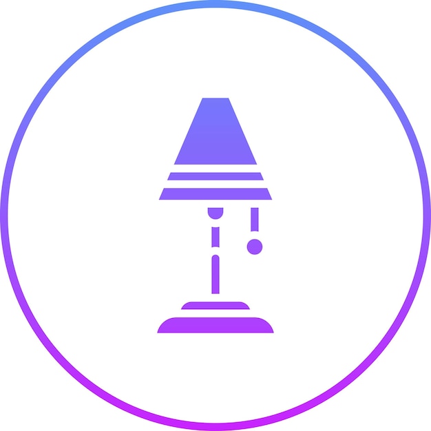 Ilustración del icono vectorial de la lámpara de piso del conjunto de iconos interiores