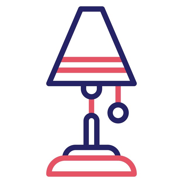 Ilustración del icono vectorial de la lámpara de piso del conjunto de iconos interiores