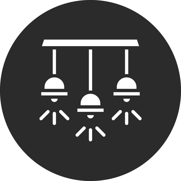 Ilustración del icono vectorial de la lámpara de techo del conjunto de iconos interiores