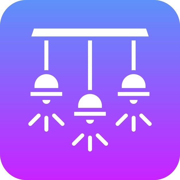Ilustración del icono vectorial de la lámpara de techo del conjunto de iconos interiores