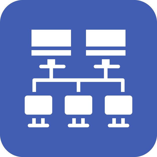 Ilustración del icono vectorial de LAN del conjunto de iconos de computadora y hardware