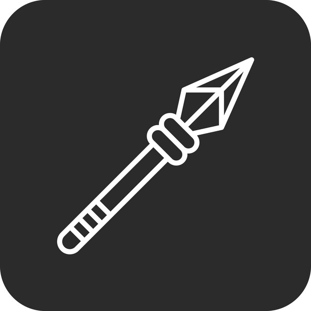 Ilustración del icono vectorial de la lanza de un conjunto de iconos medievales
