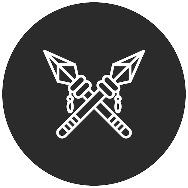 Ilustración del icono vectorial de la lanza de un conjunto de iconos medievales