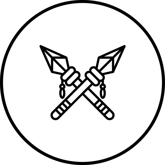 Ilustración del icono vectorial de la lanza de un conjunto de iconos medievales
