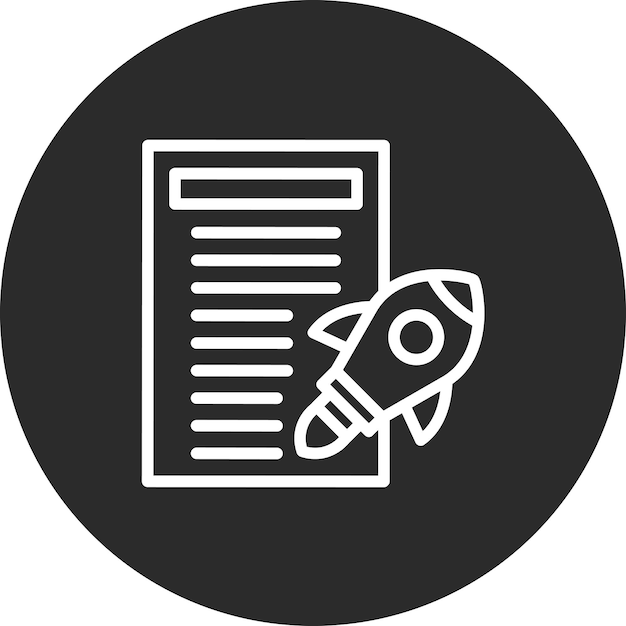 Ilustración del icono vectorial de lanzamiento del proyecto del conjunto de iconos de habilidades para la vida