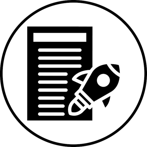 Ilustración del icono vectorial de lanzamiento del proyecto del conjunto de iconos de habilidades para la vida