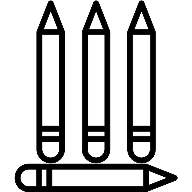 Ilustración del icono vectorial de lápices de colores del conjunto de iconos de juguetes para niños