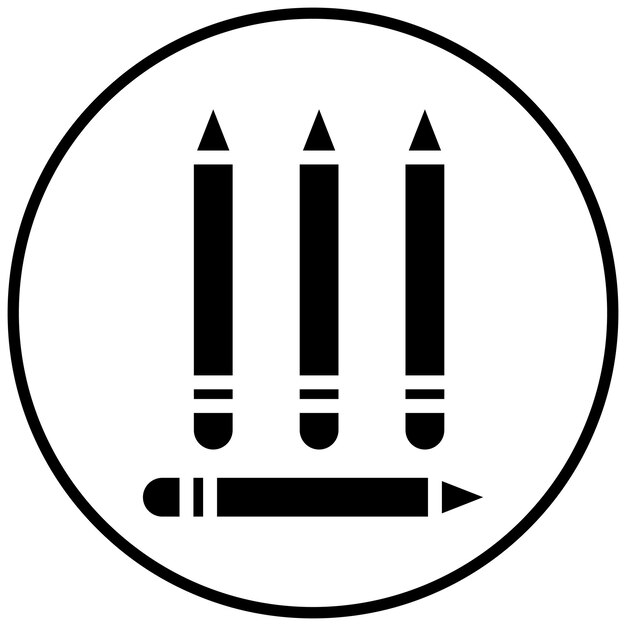 Ilustración del icono vectorial de lápices de colores del conjunto de iconos de juguetes para niños