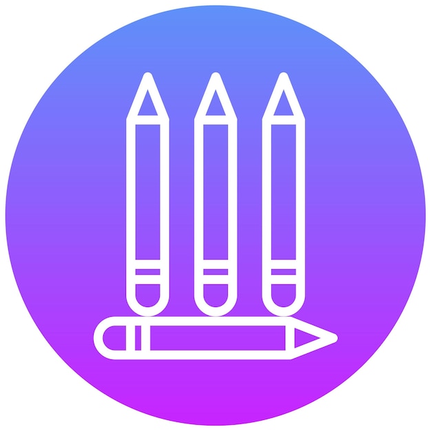 Ilustración del icono vectorial de lápices de colores del conjunto de iconos de juguetes para niños