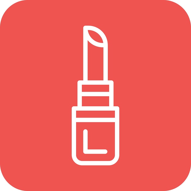 Ilustración del icono vectorial de lápiz labial del conjunto de iconos de cosméticos
