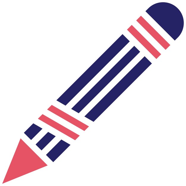 Ilustración del icono vectorial del lápiz de la mano del conjunto de iconos de De vuelta a la escuela