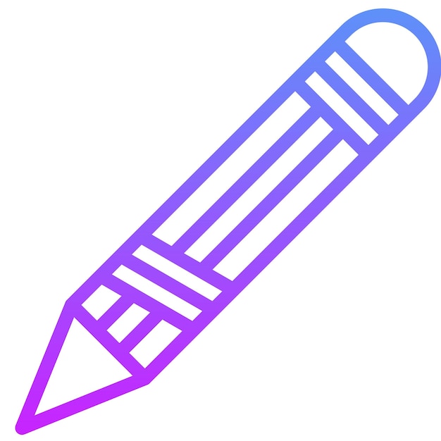 Ilustración del icono vectorial del lápiz de la mano del conjunto de iconos de De vuelta a la escuela