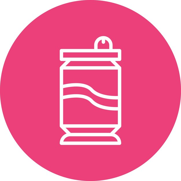 Ilustración del icono vectorial de la lata de refresco del conjunto de iconos de cumpleaños