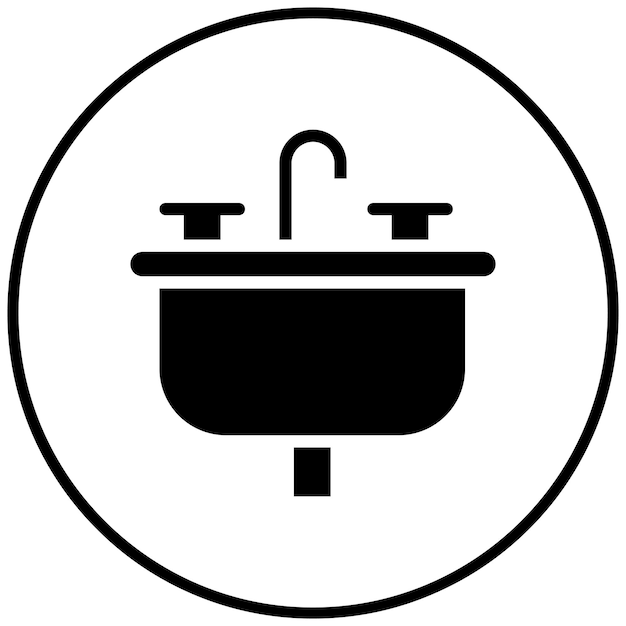 Ilustración del icono vectorial del lavabo de cabello del conjunto de iconos del salón de peluquería
