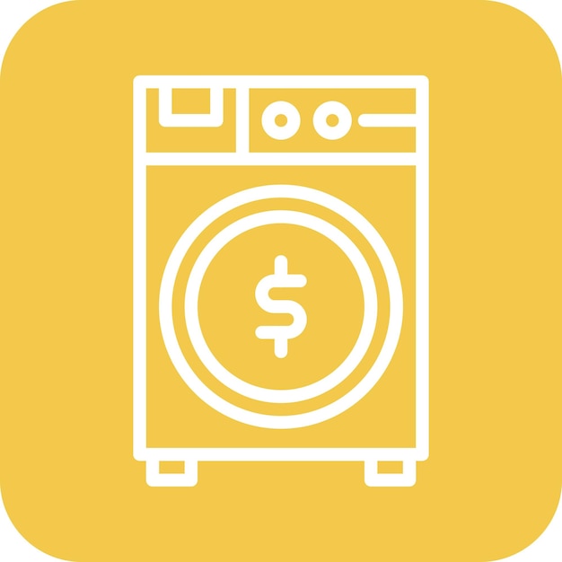 Ilustración del icono vectorial de lavado de dinero del conjunto de iconos de Crime and Law