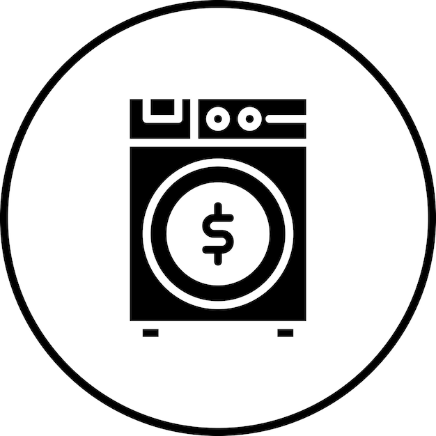 Ilustración del icono vectorial de lavado de dinero del conjunto de iconos de Crime and Law