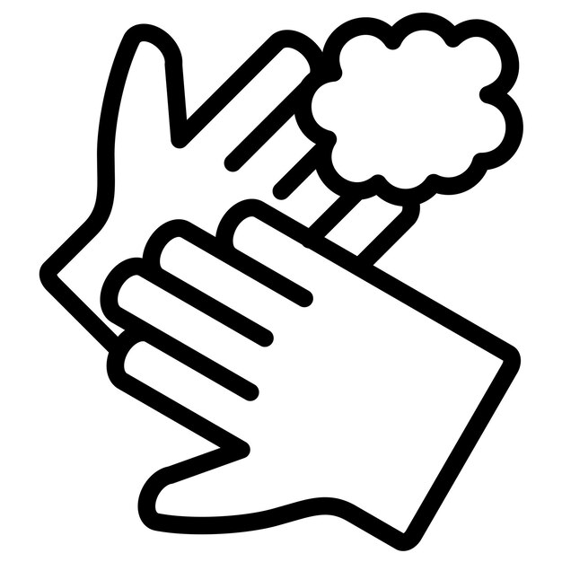 Ilustración del icono vectorial de lavado de manos del conjunto de iconos de limpieza de la casa