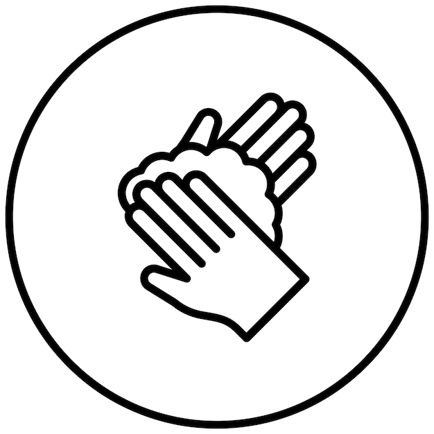 Ilustración del icono vectorial de lavado de manos del conjunto de iconos de medicina
