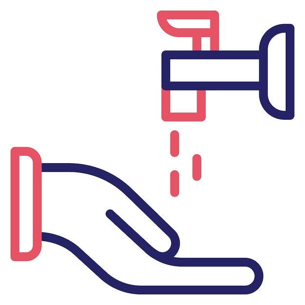 Ilustración del icono vectorial de lavado de manos del conjunto de iconos de rutina de higiene
