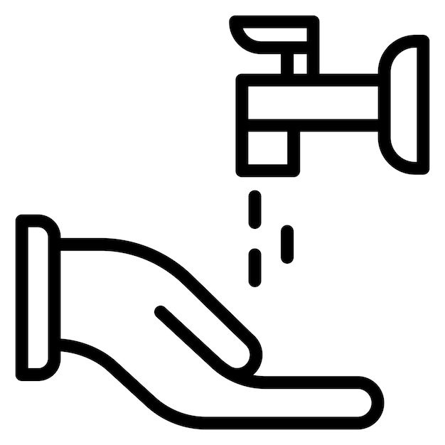 Ilustración del icono vectorial de lavado de manos del conjunto de iconos de rutina de higiene
