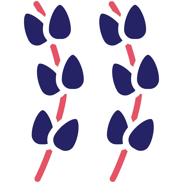 Vector ilustración del icono vectorial de lavanda del conjunto de iconos de flores