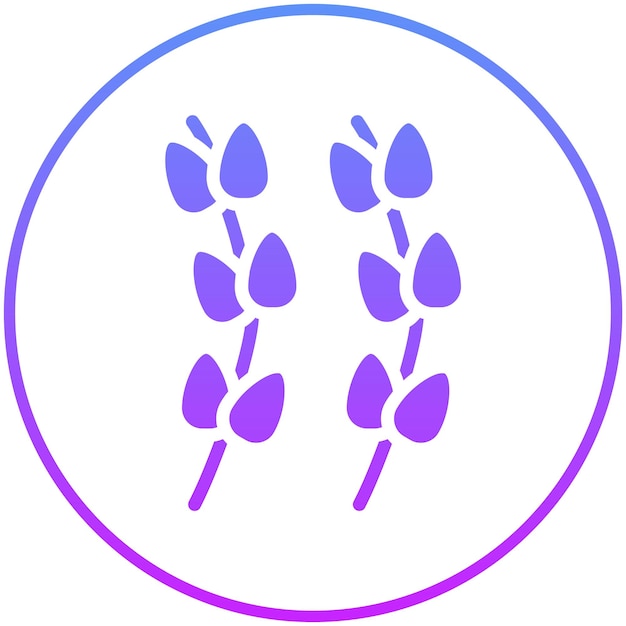 Ilustración del icono vectorial de lavanda del conjunto de iconos de flores