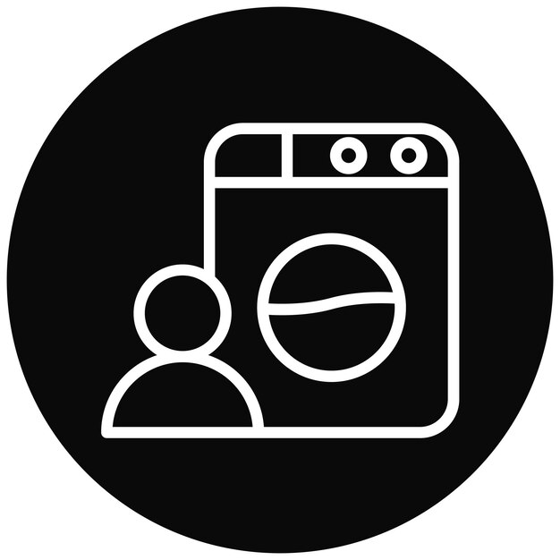 Ilustración del icono vectorial de lavar la ropa del conjunto de iconos de limpieza y limpieza