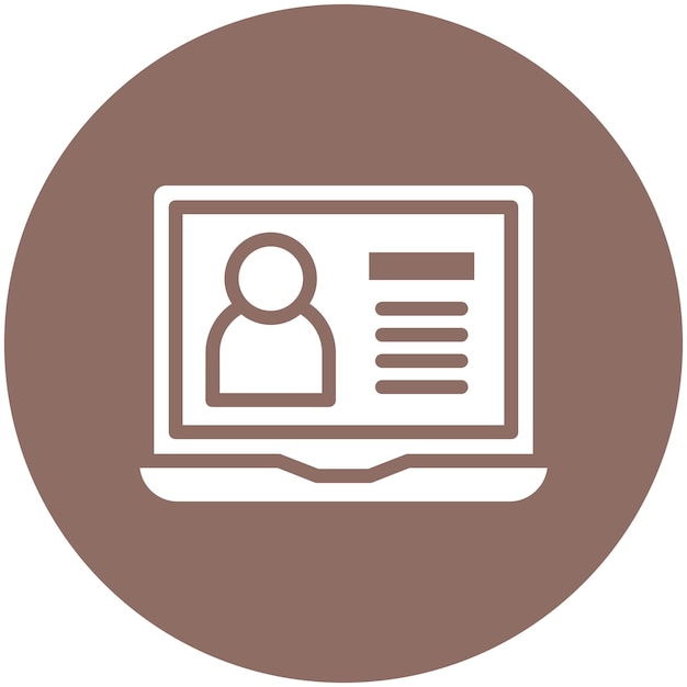 Ilustración del icono vectorial de la lección en línea del conjunto de iconos de la educación en línea