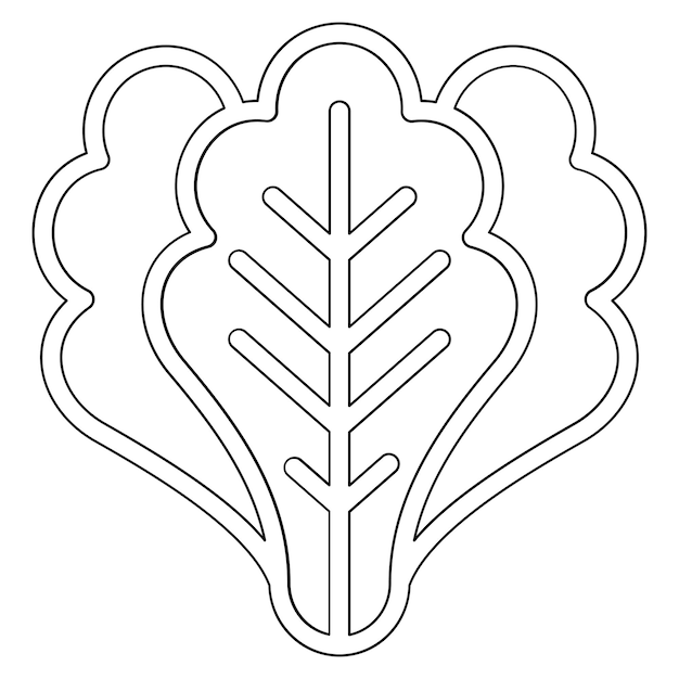 Ilustración del icono vectorial de lechuga del conjunto de iconos de frutas y verduras