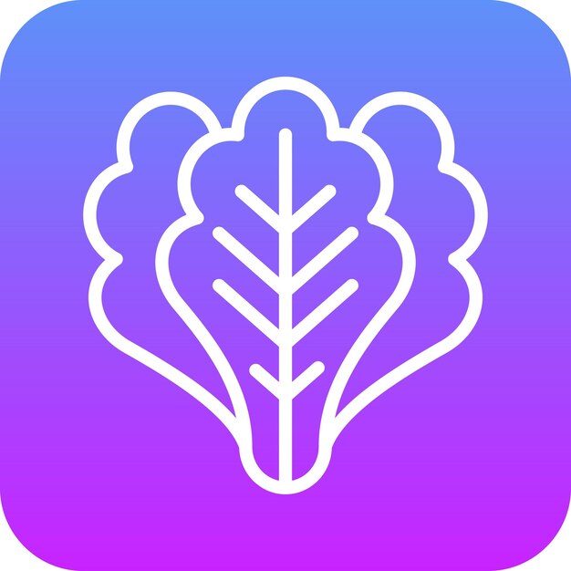 Ilustración del icono vectorial de lechuga del conjunto de iconos de frutas y verduras