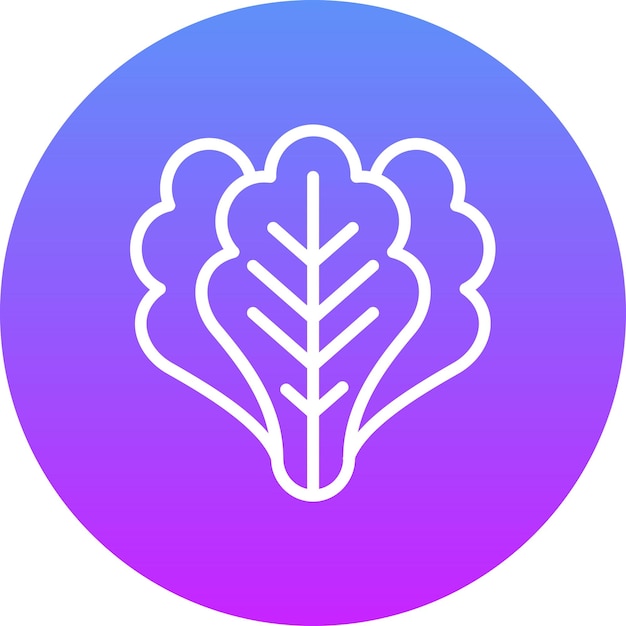 Ilustración del icono vectorial de lechuga del conjunto de iconos de frutas y verduras