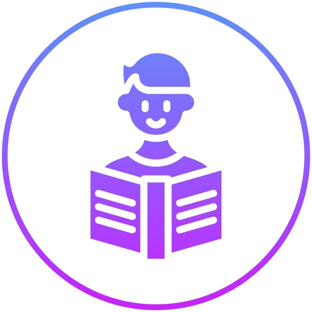 Ilustración del icono vectorial del lector del conjunto de iconos de literatura